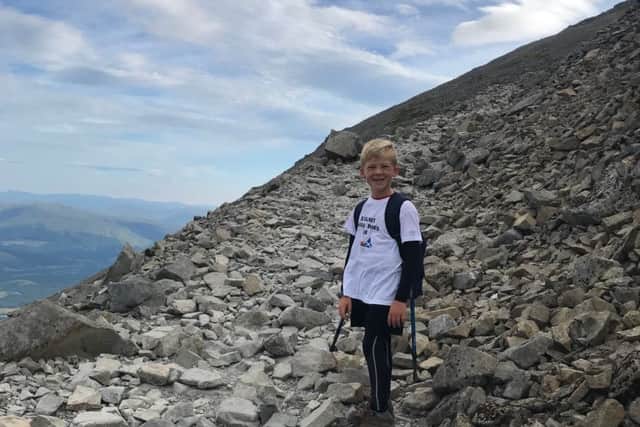Zakary Gayton on Ben Nevis. Donations can be made to www.justgiving.com/fundraising/cheryl-gayton3