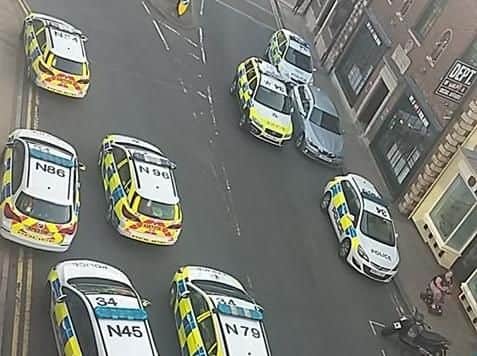 Police at the scene in Bridge Street