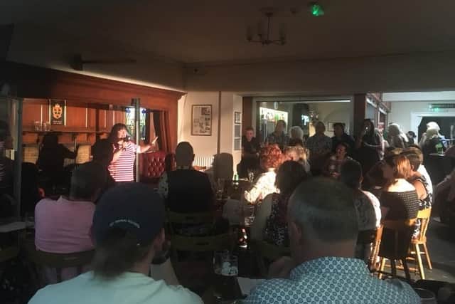 Di Ellis entertaining the crowds at RFC on Saturday night (June 4).