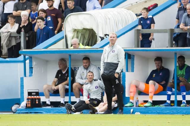 John Sheridan watches on at Brunton Park. Picture: Kirsty Edmonds