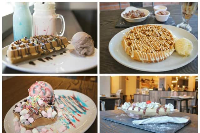 Delightful Desserts sellswaffles, crepes, sundaes, cakes, cookie dough and over 20 flavours of ice cream