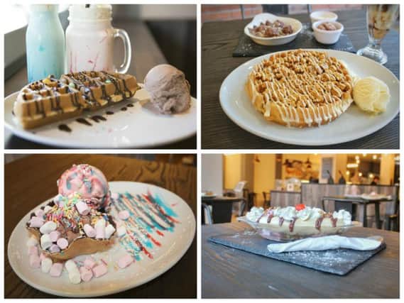 Delightful Desserts sellswaffles, crepes, sundaes, cakes, cookie dough and over 20 flavours of ice cream