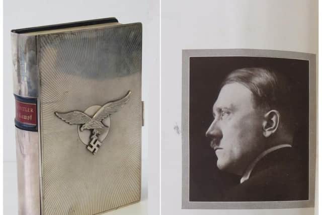 A silver-clad copy of Adolf Hitler's Mein Kampf will be auctioned in Northamptonshire next month.