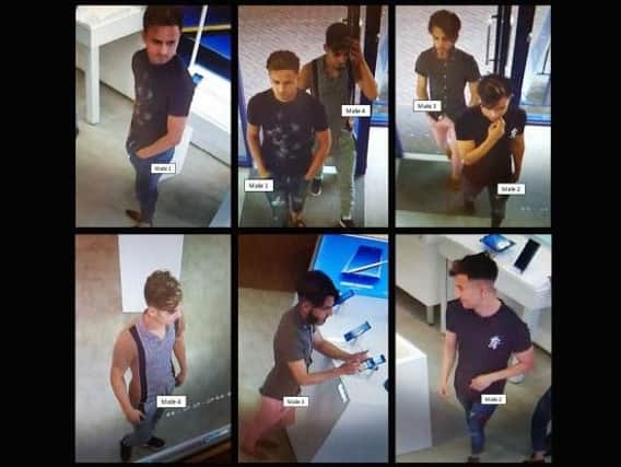 Do you know any of these men? Police want to trace them in relation to a shop theft.