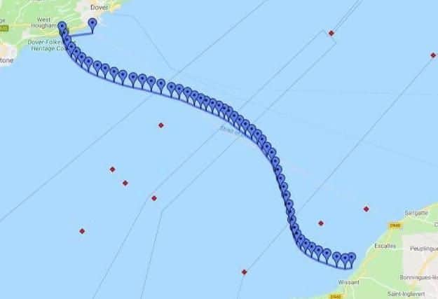 Stu swam over 21 miles from Dover to Calais for charity.
