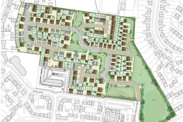 The site proposed site layout. Credit: David Coles Architects Ltd.
