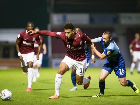 Daniel Powell goes on an attacking run during the Cobblers' clash with Wycombe Wanderers (Pictures: Kirsty Edmonds)