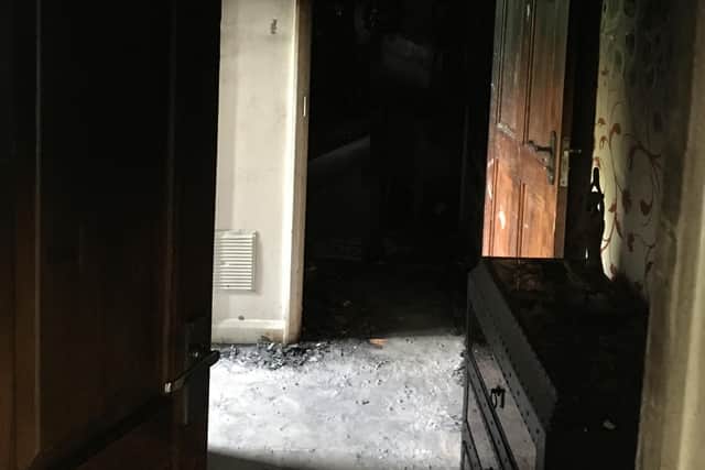 The room where the sunbed caught fire