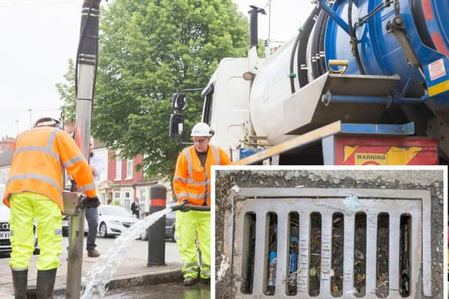 Street cleaners were only sent out the day after flash flooding in Northampton to clean out packed drains.