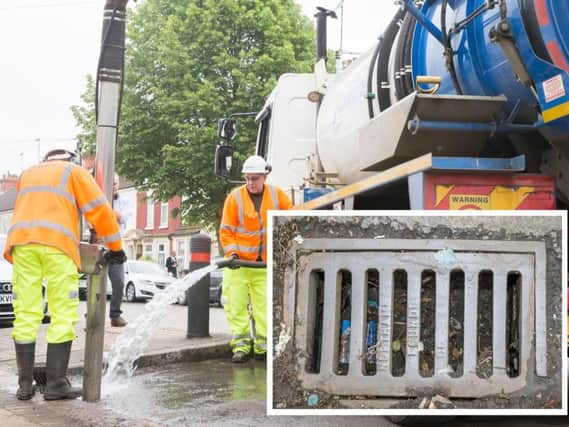 Street cleaners were only sent out the day after flash flooding in Northampton to clean out packed drains.