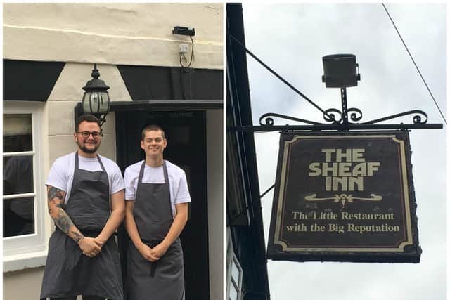 Luke Bavester (pictured left with his sous chef) opened the Sheaf Inn's doors last Saturday
