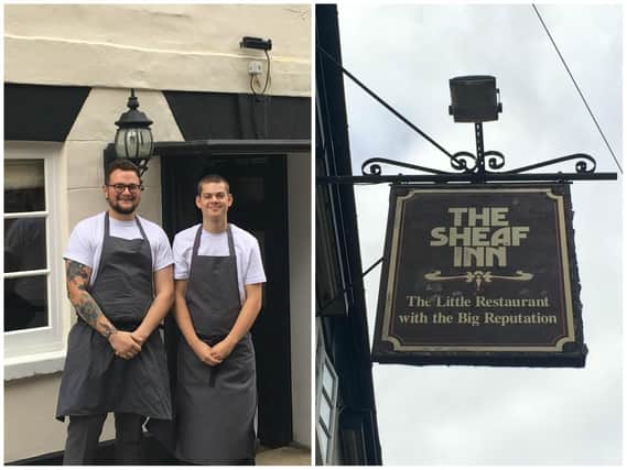 Luke Bavester (pictured left with his sous chef) opened the Sheaf Inn's doors last Saturday