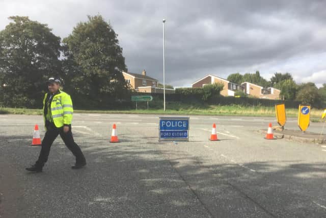 Police at the scene on Sunday moring