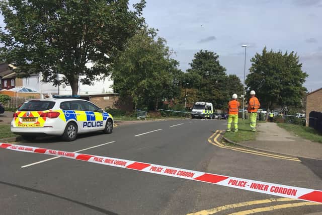 The incident is happening near the Woodview Medical Practice in Holmecross Road.