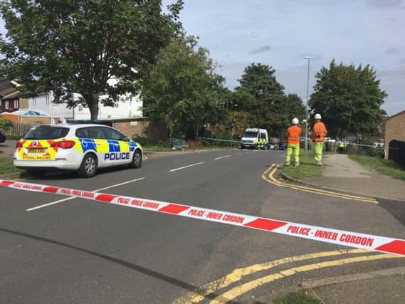 Police cordoned off several roads while dealing with the incident