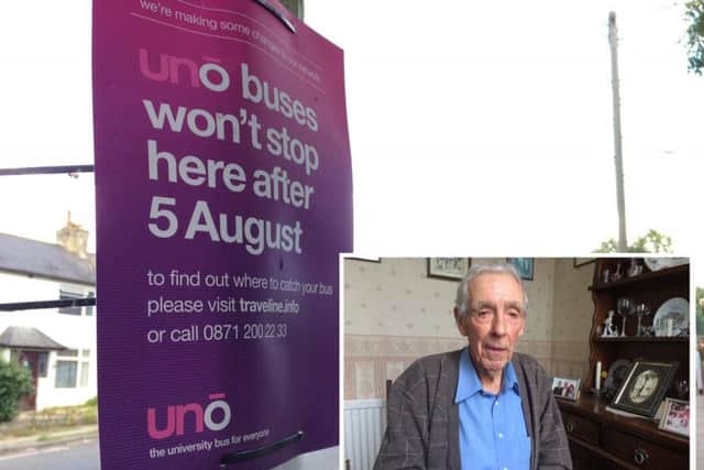 Fred Bicknell, 82, says he feels like "a prisoner in his own home" after cuts to his local bus service.