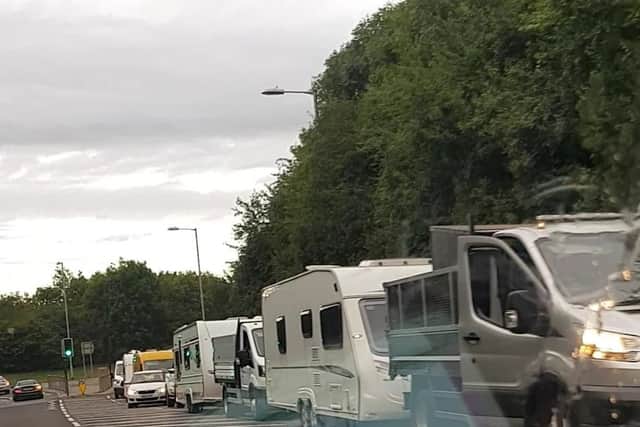 Traffic was seen queuing up Northern Way towards the Welton Road roundabout