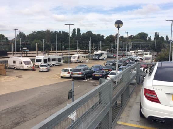 Over 10 caravans, mobile homes and accompanying vehicles have been parked on the railway station car park since Sunday.