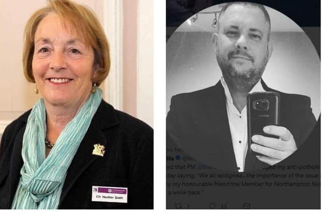 Tory councillors Heather smith and Jason Smithers clashed on Twitter.