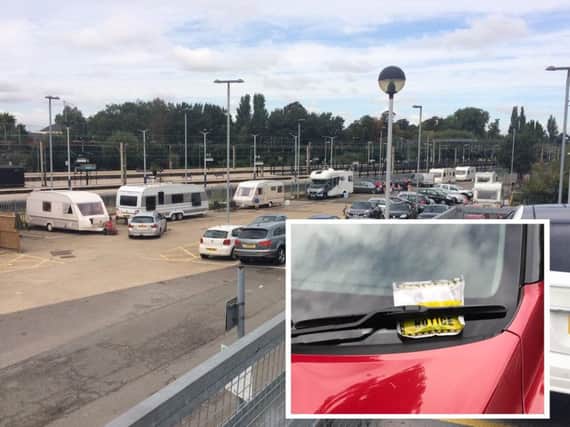 Travellers were parked on the Northampton Railway Station car park for five days.