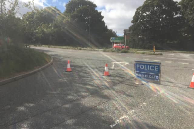 Roads were closed in the area following the incident