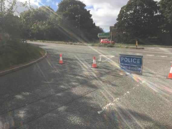 Roads were closed in the area following the incident