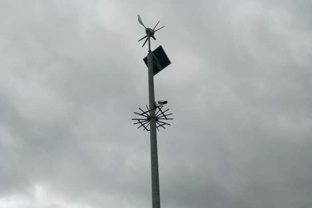 A CCTV camera covers the allotment site entrance