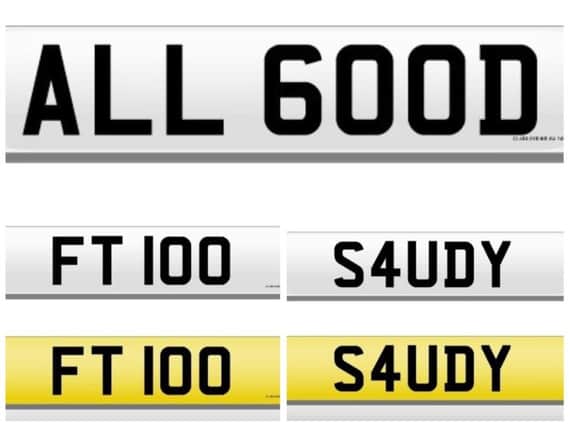 ALL 600D, FT100 and S4UDY are some of the rarest number plates available.