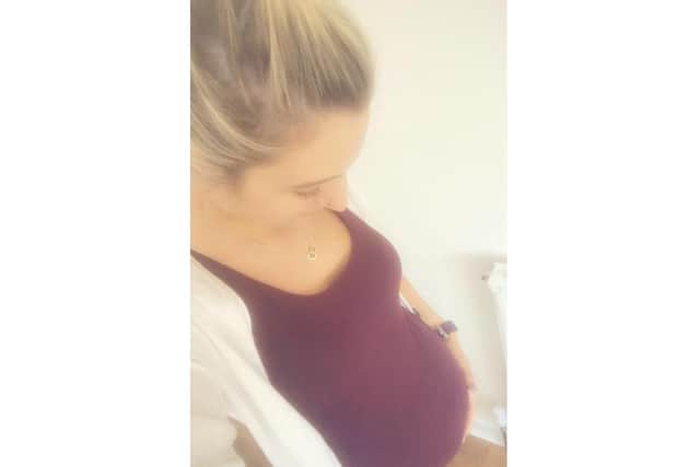 Hannah says carrying triplets has "not been any different" to her first pregnancies.