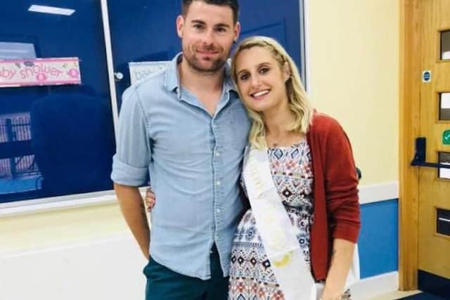 Hannah and Ben already have three little girls between them - so when the triplets are born, they will have six children to raise.