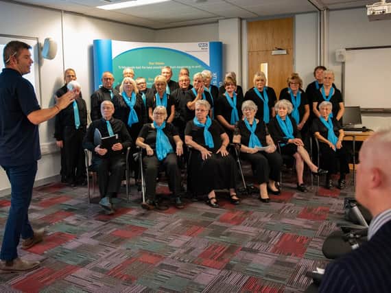 The Singing 4 Breathing choir gave its first performance of We Stand Together  Stay Well this Winter at Francis Crick House.