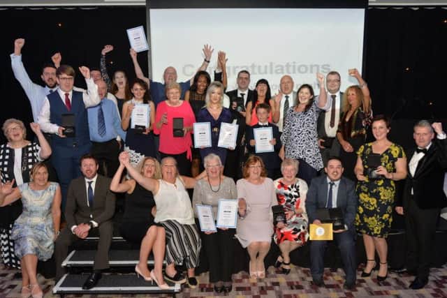 The winners and finalists on stage at the Kettering Park Hotel