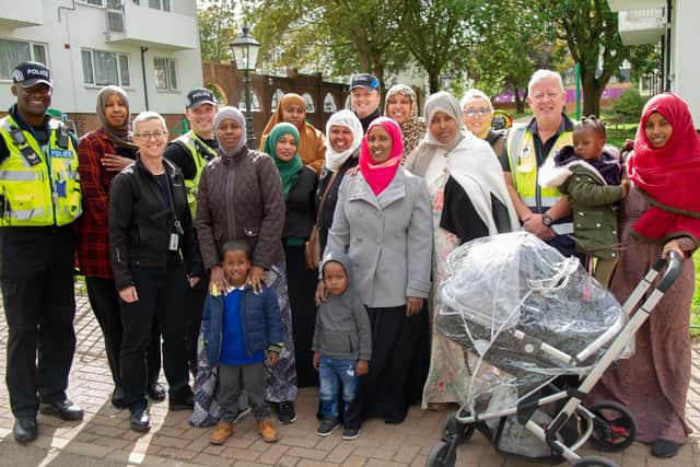 Spring Boroughs Residents with Castle Ward police team at the launch of It's Yours