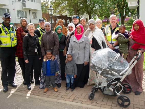 Spring Boroughs Residents with Castle Ward police team at the launch of It's Yours