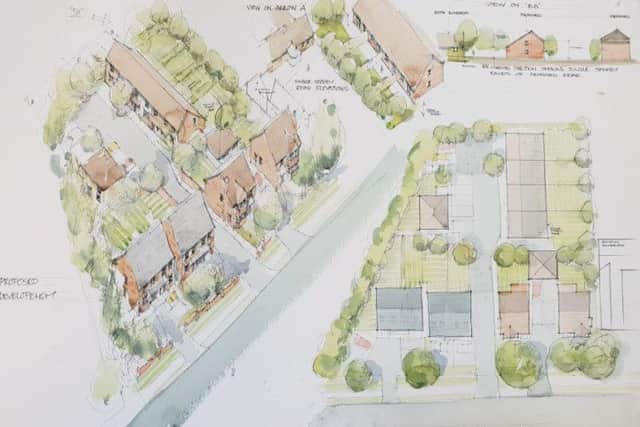 An artist's impression of proposed homes to replace the closed Cedarwood Nursing Home building in Kettering Road