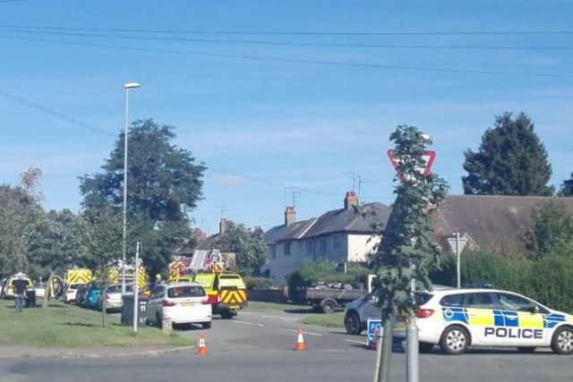 More than five emergency services vehicles are in attendance.