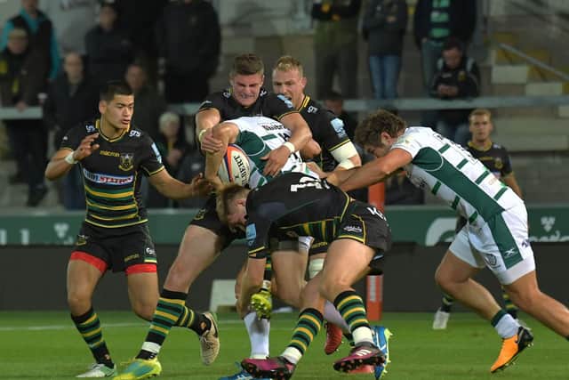 James Grayson tried to get to grips with London Irish