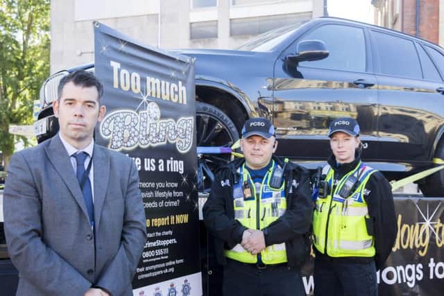 DCI Lee McBride of Northamptonshire Police launched Operation Bling! on the Market Square in Northampton on Wednesday (September 26) to encourage people to come forward and report crime.