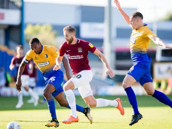 Kevin van Veen missed two half chances before being hooked at half-time of Saturday's defeat at Mansfield. Pictures: Kirsty Edmonds