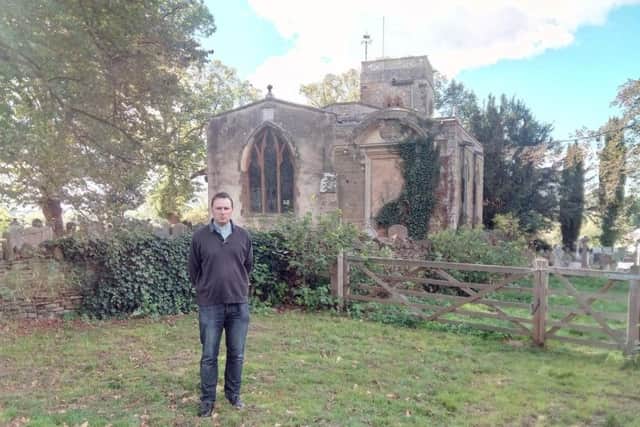 Rev Richard Burbidge at St Andrew's Church, which has suffered three raids in five weeks