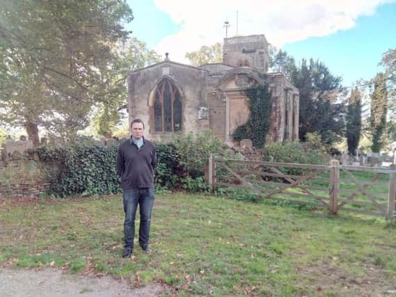 Rev Richard Burbidge at St Andrew's Church, which has suffered three raids in five weeks