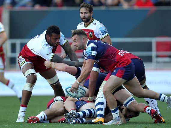 Courtney Lawes was in the thick of the action at Ashton Gate (picture: Sharon Lucey)