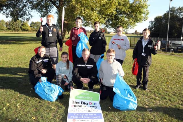 The cadets during their 'plogging' session