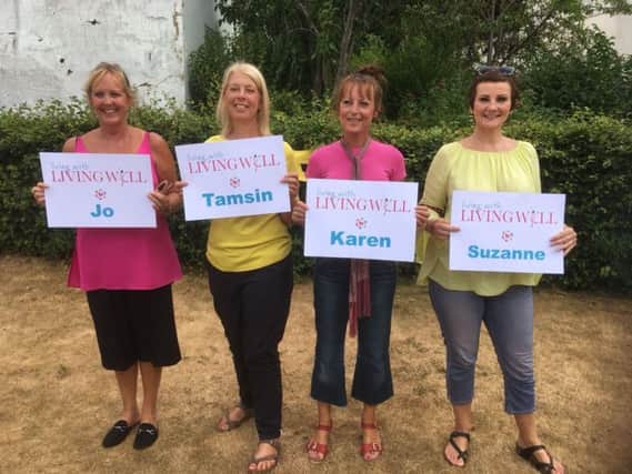 Pictured l-r: Jo, Tamsin, Karen and Suzanne are urging members to join the Living Well group in Northamptonshire.
