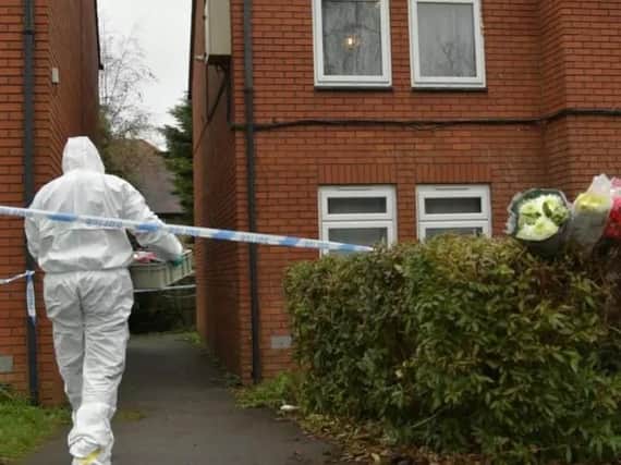 Forensic investigators at the house in Arthur Street, Northampton, after Dylan was discovered.