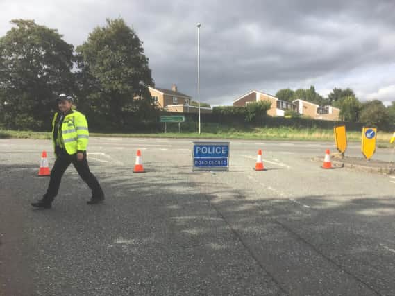 Roads were closed in the area following the incident