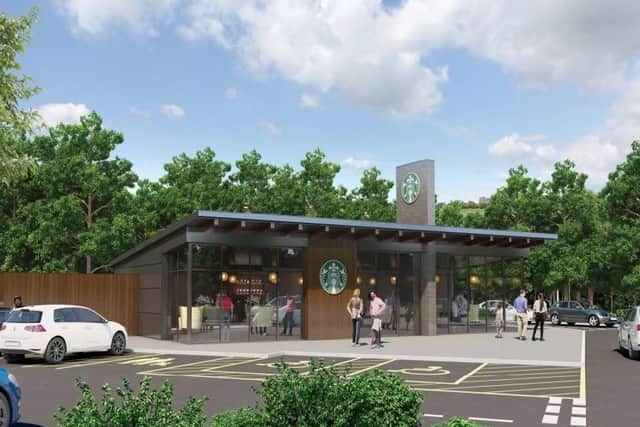 An artist's impression of a Starbucks coffee shop proposed for Kettering Road Morrisons