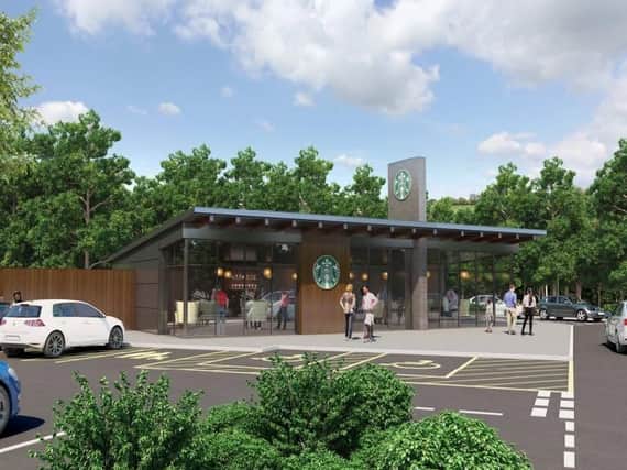 An artist's impression of a Starbucks coffee shop proposed for Kettering Road Morrisons