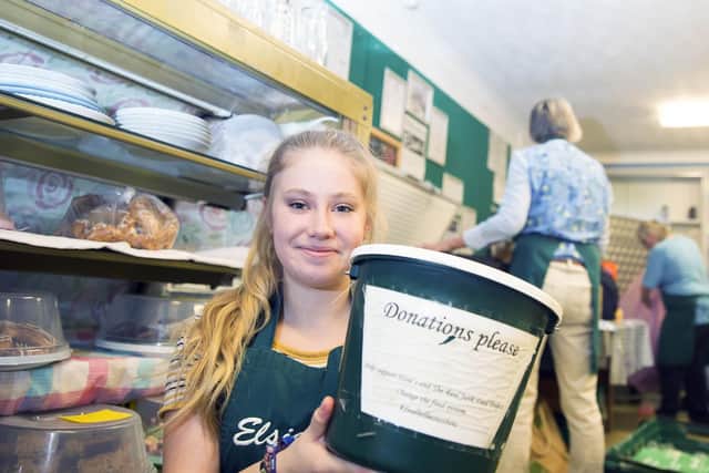 Volunteer Maia Jamieson was on hand to collect donations.