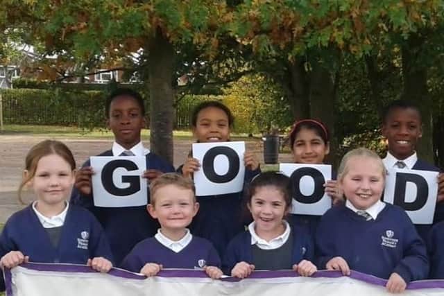 Sunnyside pupils with headteacher Nicola Sayers